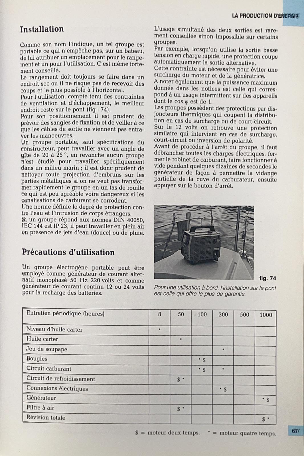 Eletricité et confort a bord