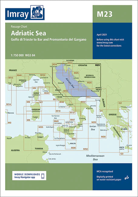 Adriatic Sea Passage Chart - M23