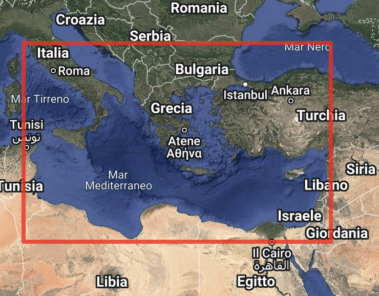 Mare Mediterraneo - Bacino Orientale - 350
