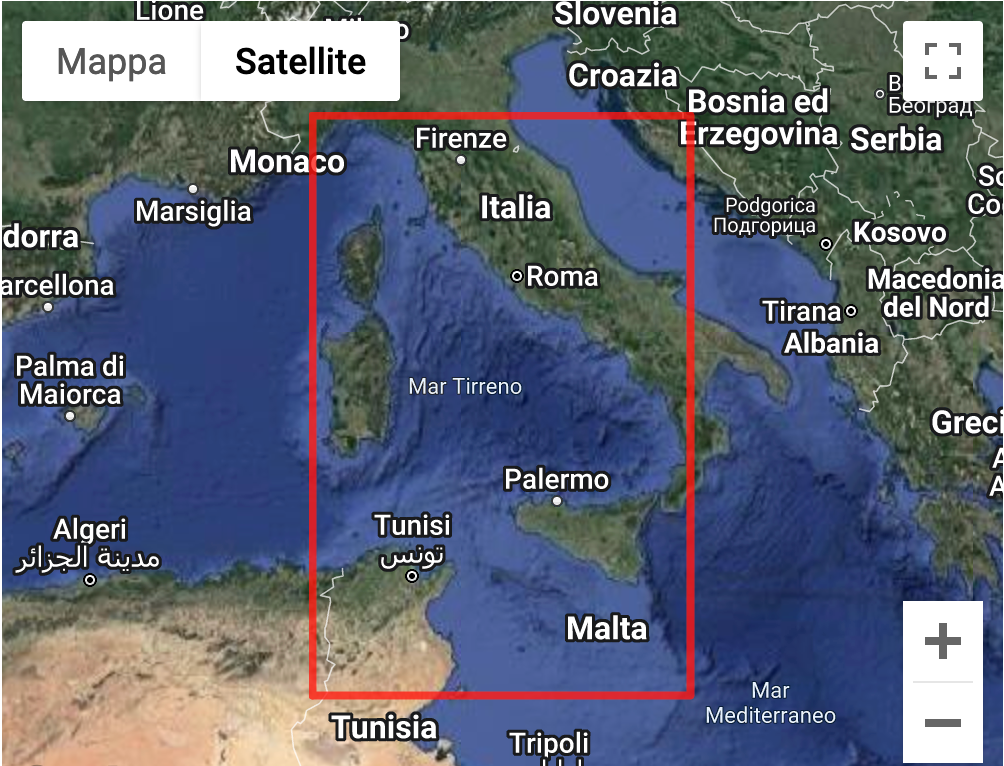 Mar ligure Mar tirreno stretto di Sicilia - 434/D