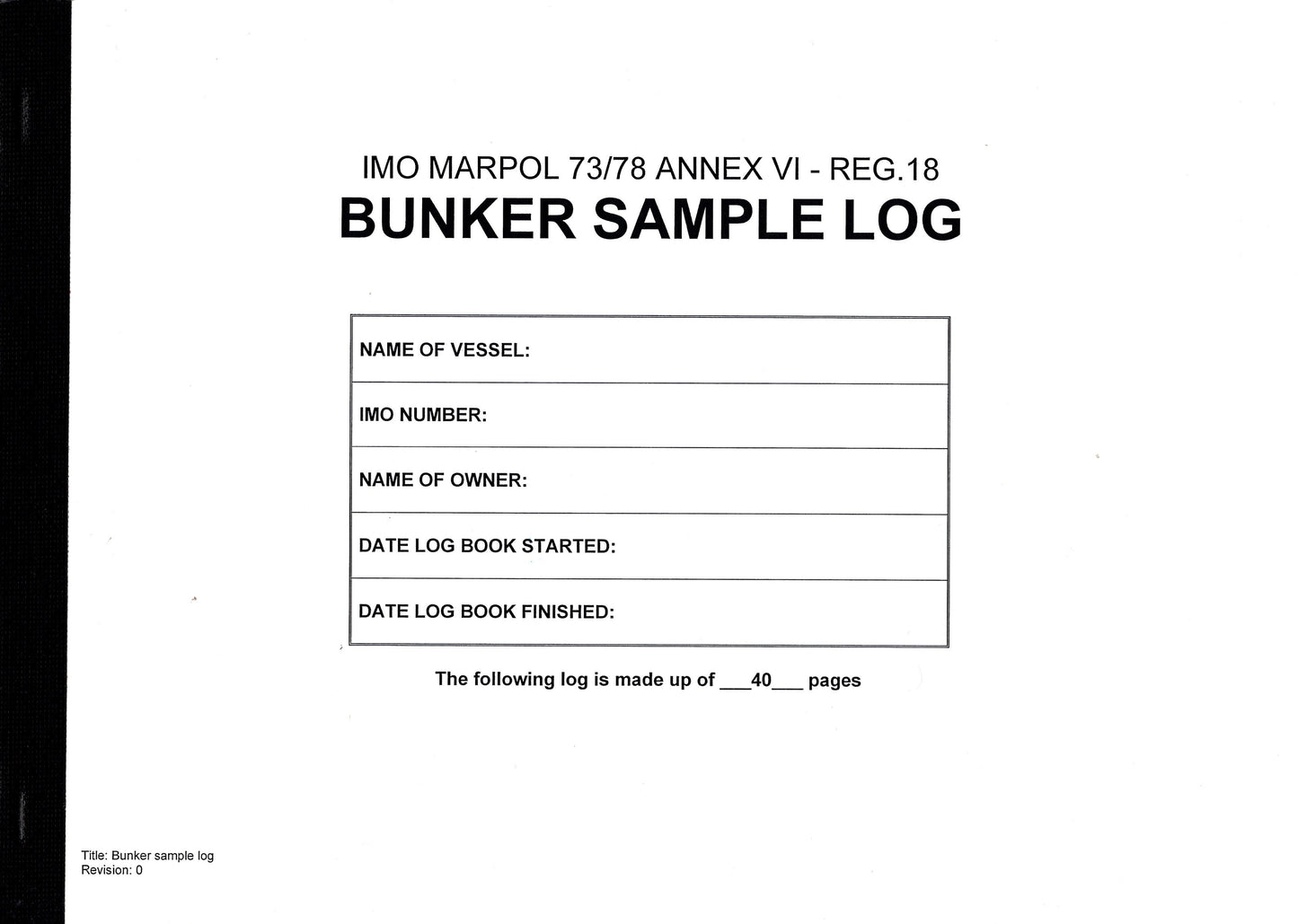 Registro bunker sample log