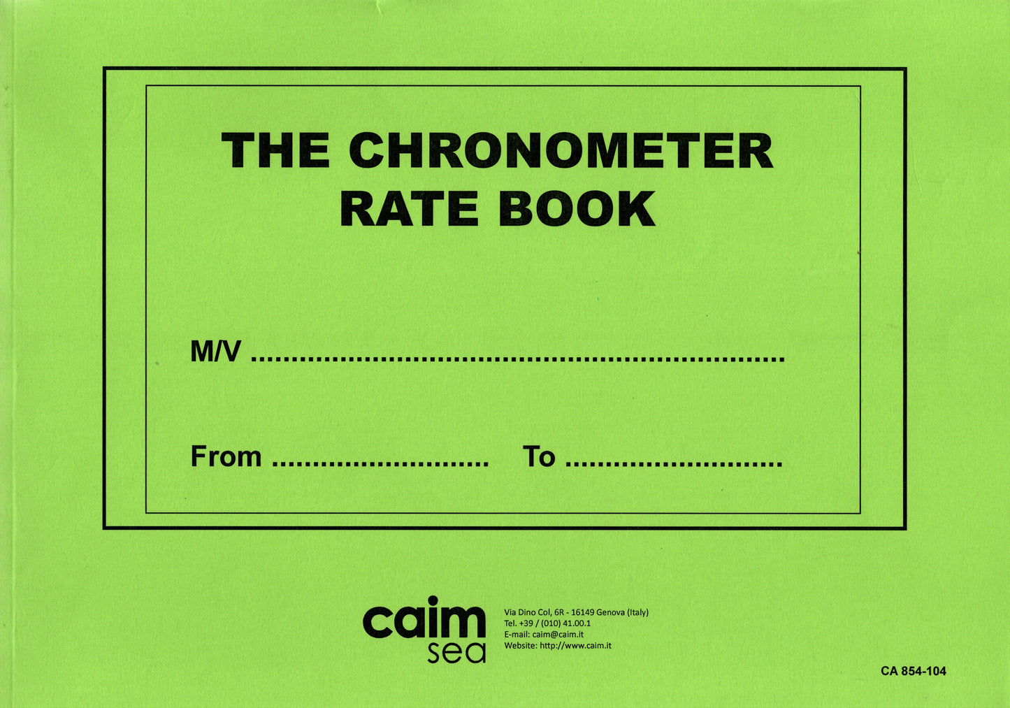 Registro cronometri - chronometer rate book