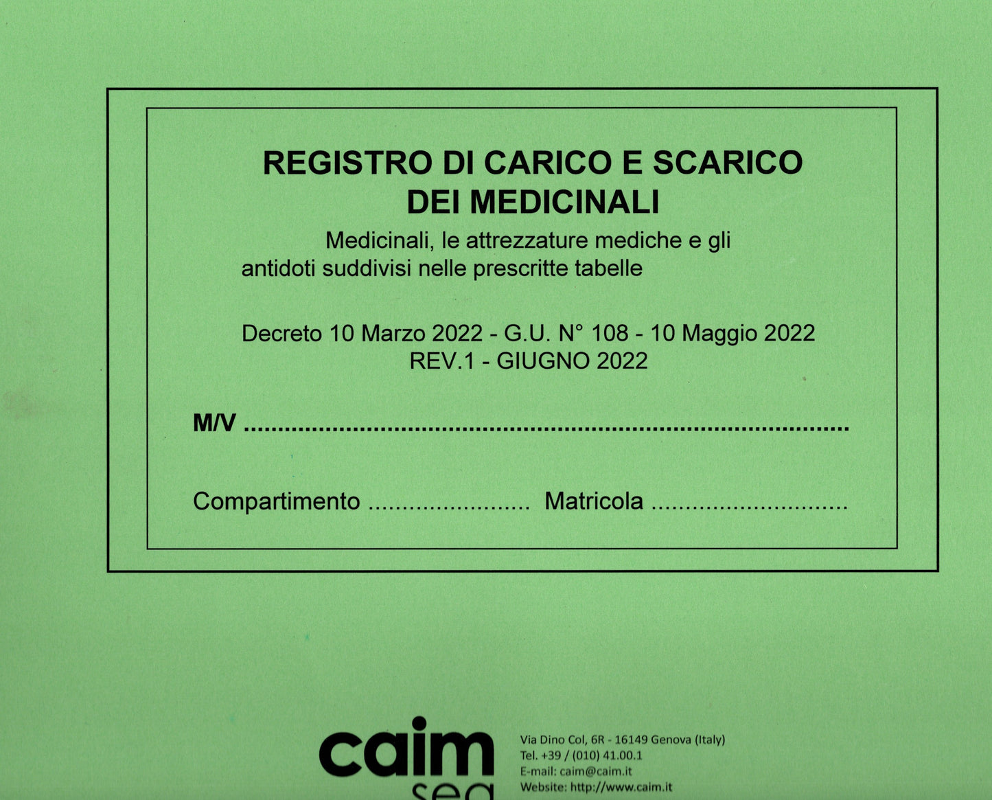 Registro carico scarico medicinali