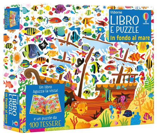 Libro e puzzle in fondo al mare