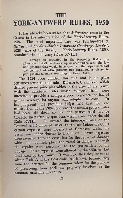 General average and the york-antwerp rules, 1950