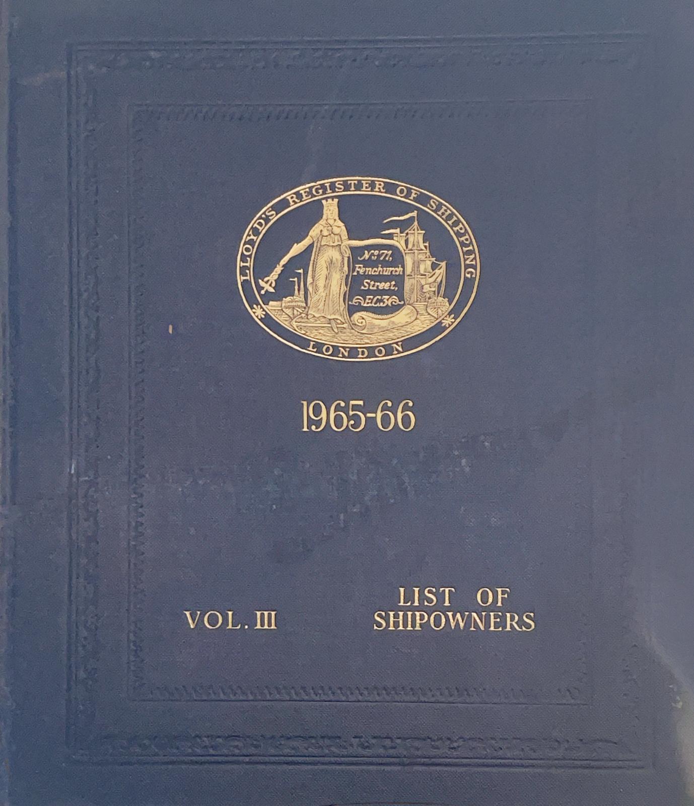 Register book 1965-66 volume III OWNERS