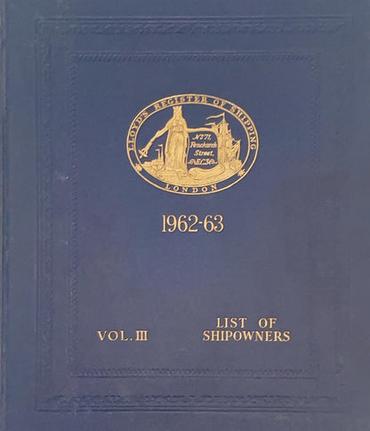 Register book 1962-63 volume III SHIPOWNERS