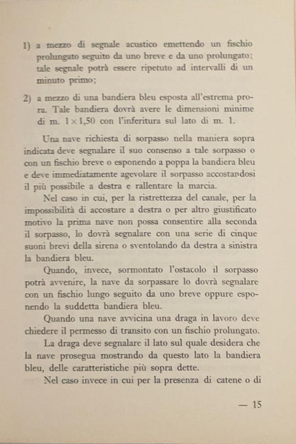 Riferimento art. 15 del regolamento per la navigazione interna