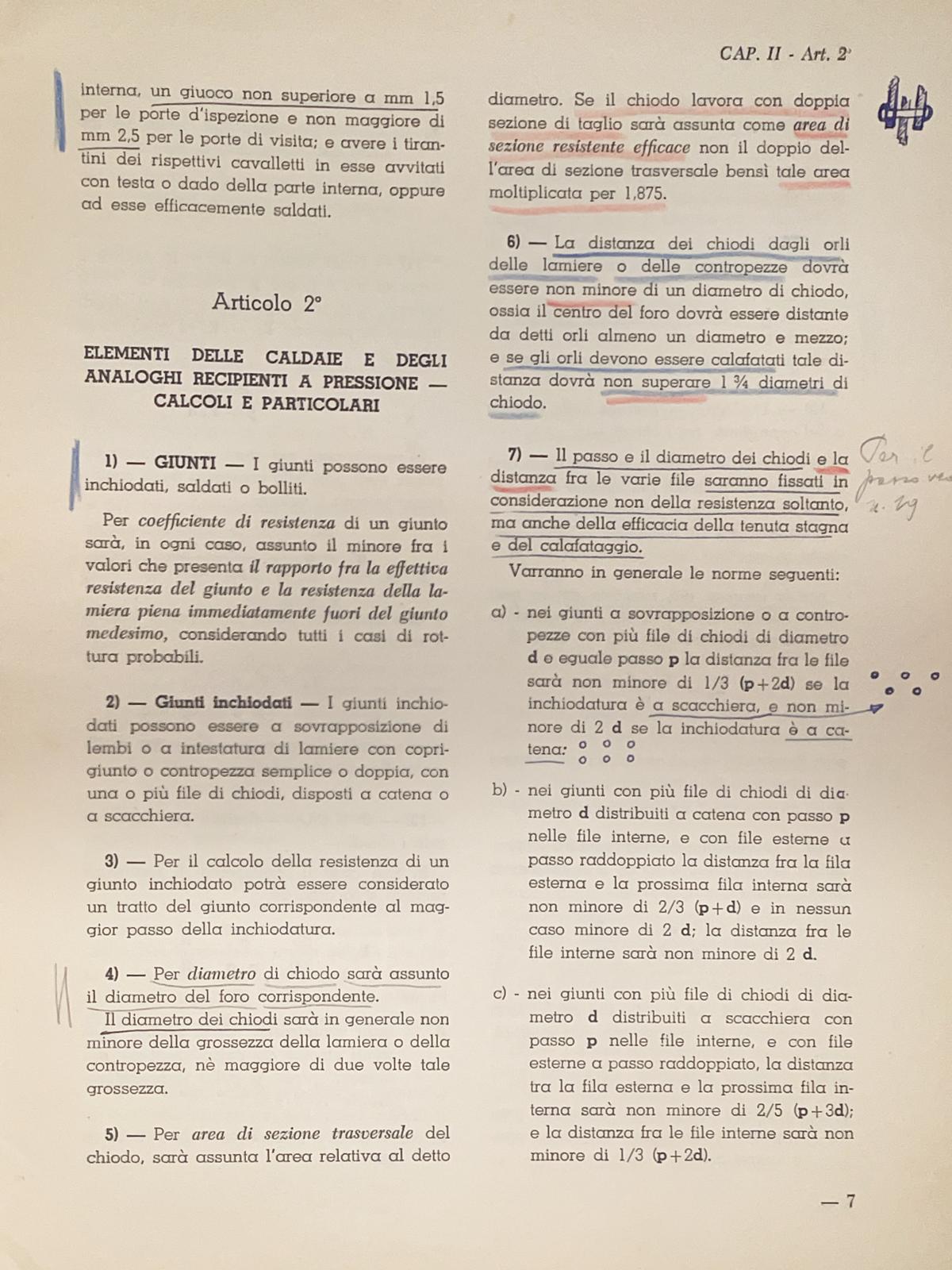 Regolamento per gli apparati motori e macchinari in genere