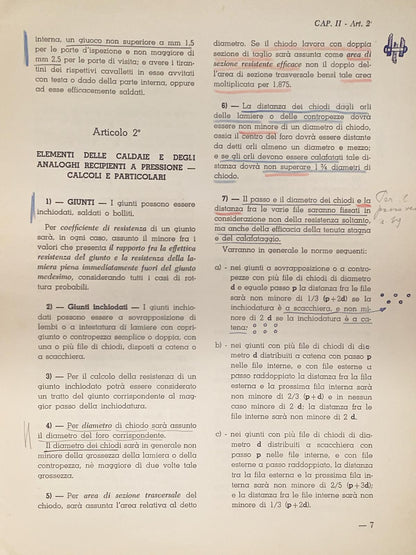 Regolamento per gli apparati motori e macchinari in genere