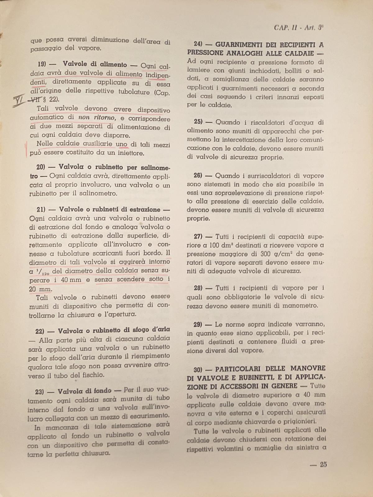 Regolamento per gli apparati motori e macchinari in genere