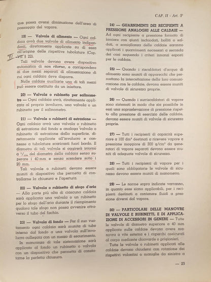 Regolamento per gli apparati motori e macchinari in genere