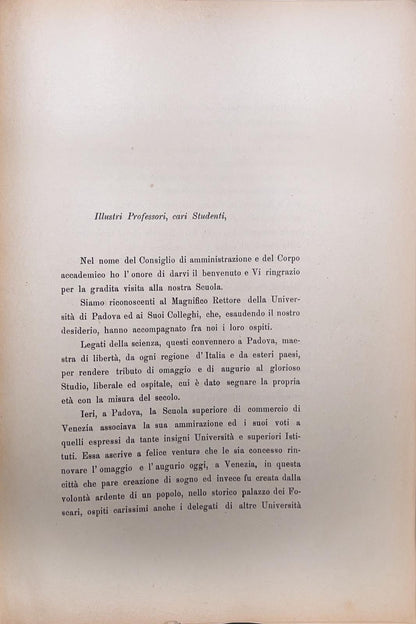 Annuario del R. Istituto Superiore di Scienze Economiche e Commerciali di Venezia per l’anno accademico 1922-1923
