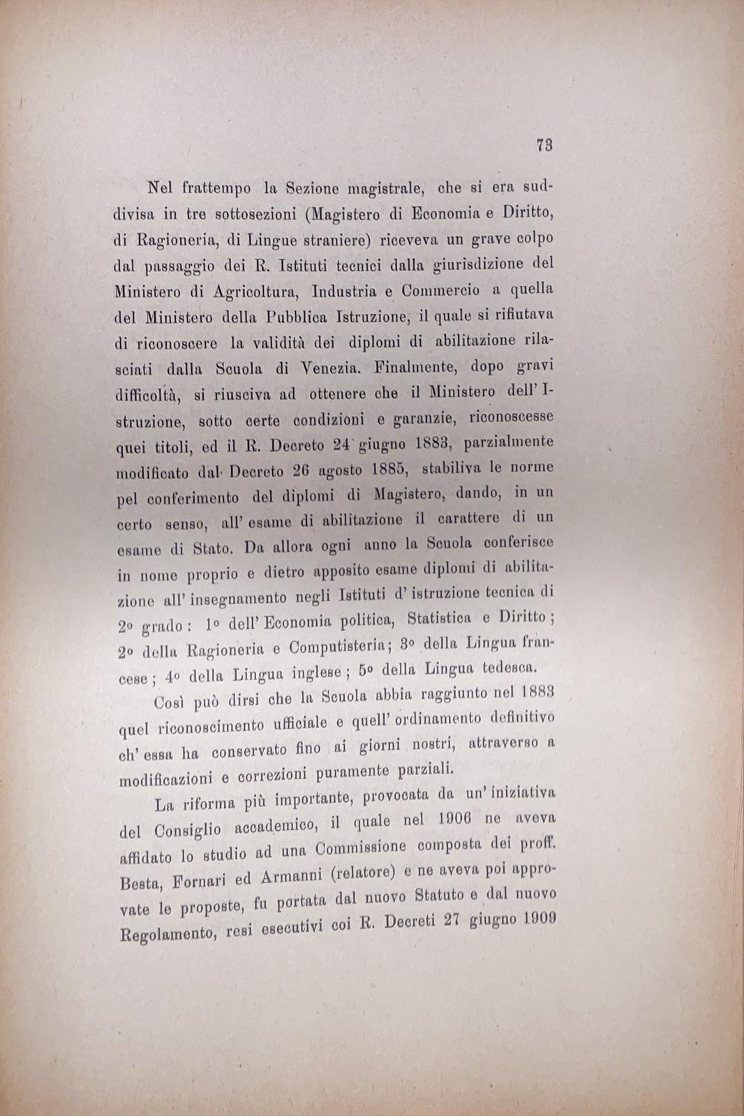 Annuario del R. Istituto Superiore di Scienze Economiche e Commerciali di Venezia per l’anno accademico 1922-1923