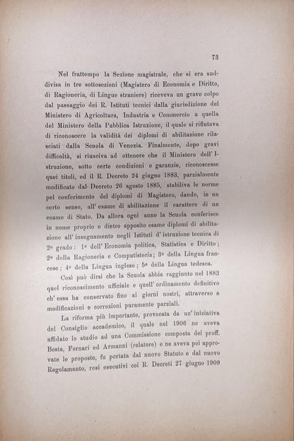 Annuario del R. Istituto Superiore di Scienze Economiche e Commerciali di Venezia per l’anno accademico 1922-1923