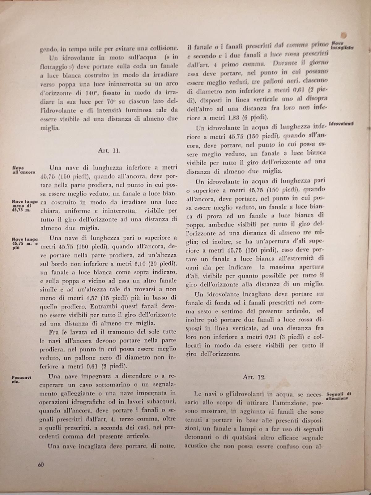 Norme sui mezzi di segnalazione (Fanali-Segnali di lontananza-Bandiere-Strumenti sonori)