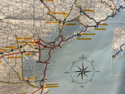 Carta delle vie navigabili interne da Ravenna a Trieste