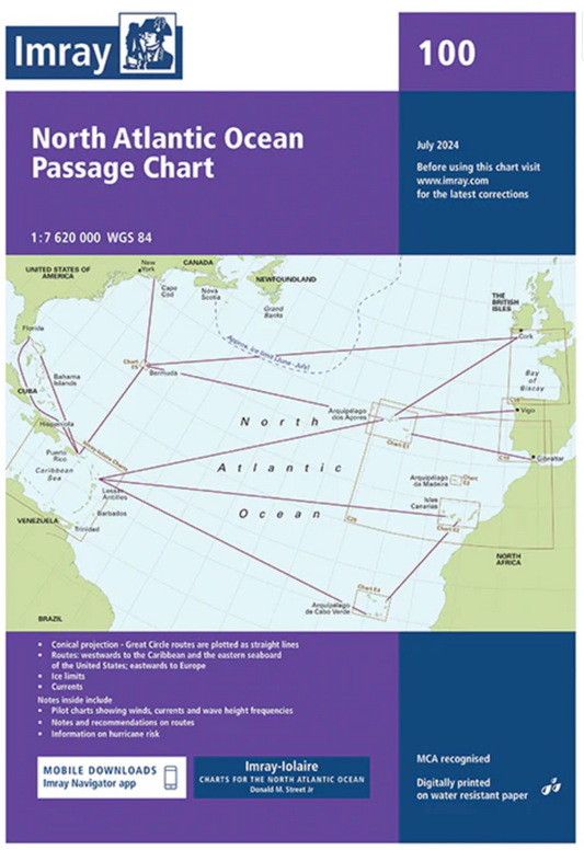 North Atlantic Ocean passage chart - 100