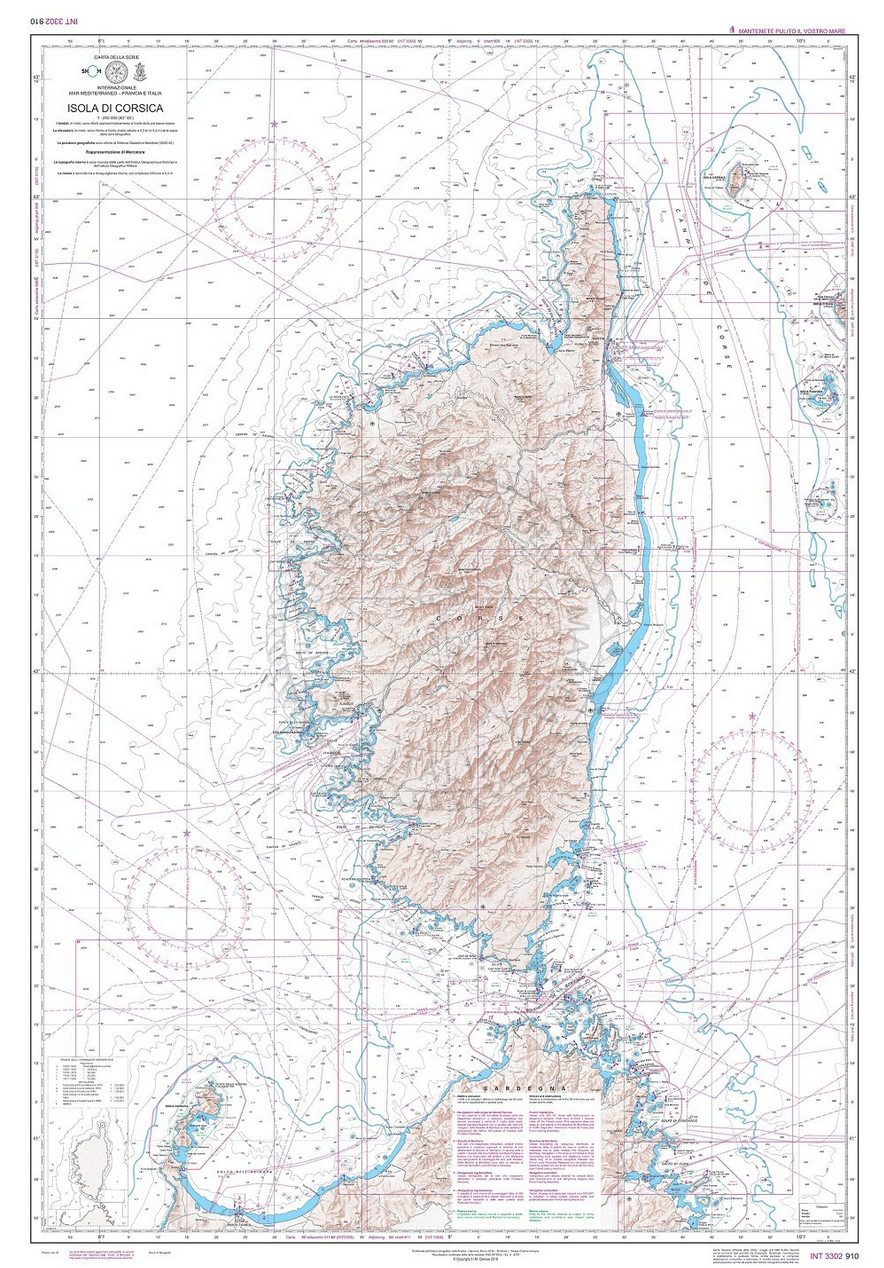 Isola di corsica coste di francia e italia - 910