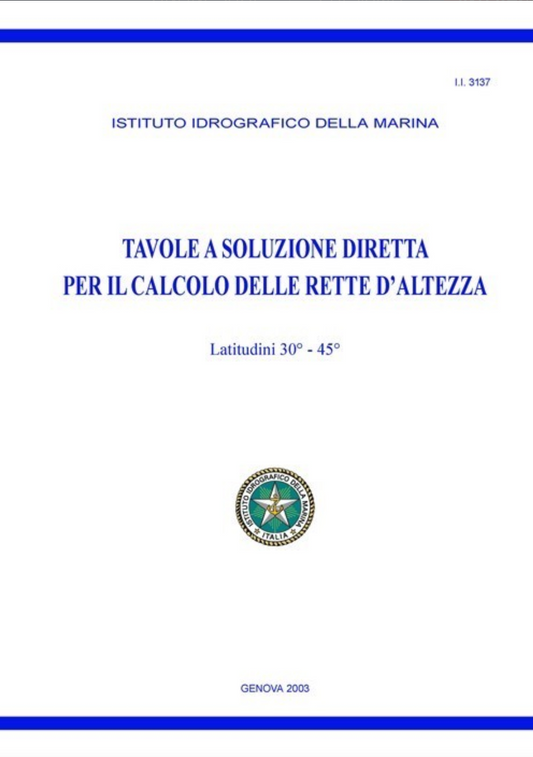 Tavole a soluzione diretta lat 30° - 45°