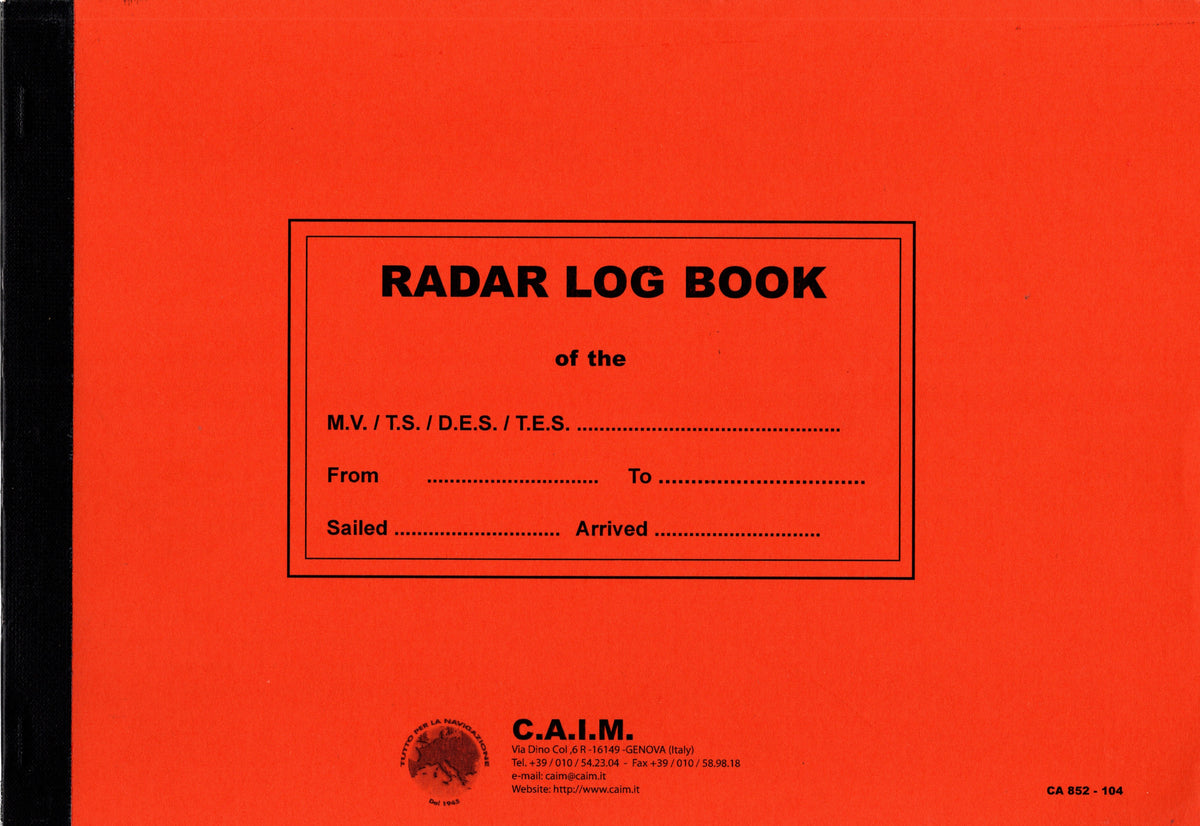 Radar Log Example Registro radar - radar log book – Mare Di Carta
