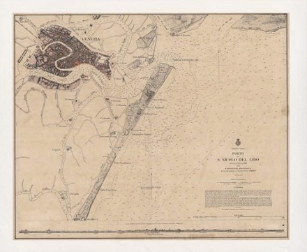 Carta nautica storica bocca del Lido di Venezia A 22